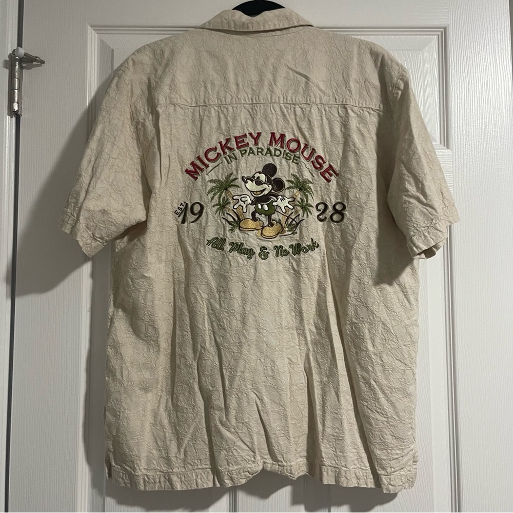 Disney Parks Cream Textured Shirt